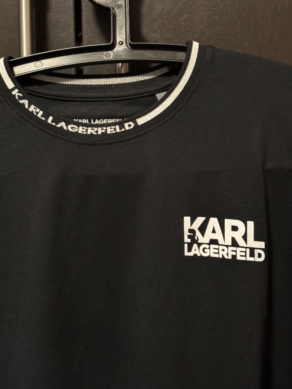 Karl Lagerfeld Men’s T-Shirt With Logo Collar